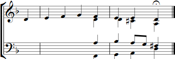 Abbildung Choralmelodie Zeile 4