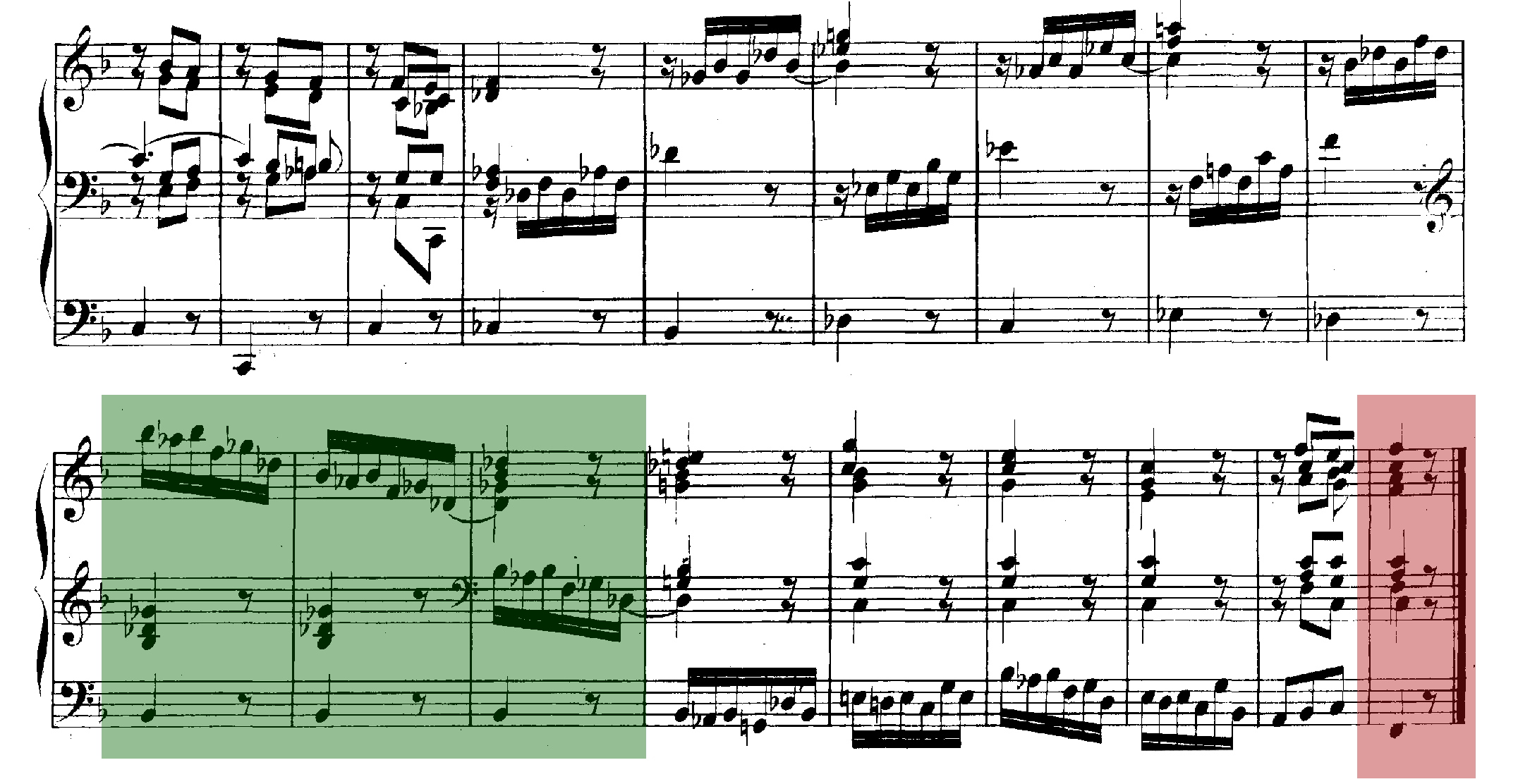 Neapolitaner in Passacaglia in c-Moll (Bach) mit Farbe