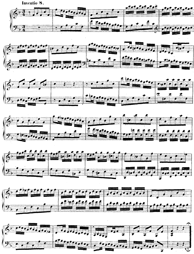 Abbildung Bach, BWV 779, Reprise